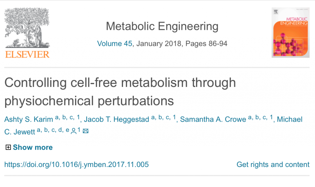 Controlling cell-free metabolism through physiochemical perturbations